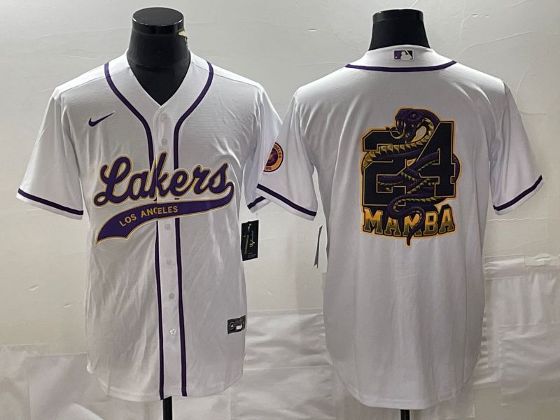 Men Los Angeles Lakers Blank White 2023 Nike Co Branding Game NBA Jersey style 1